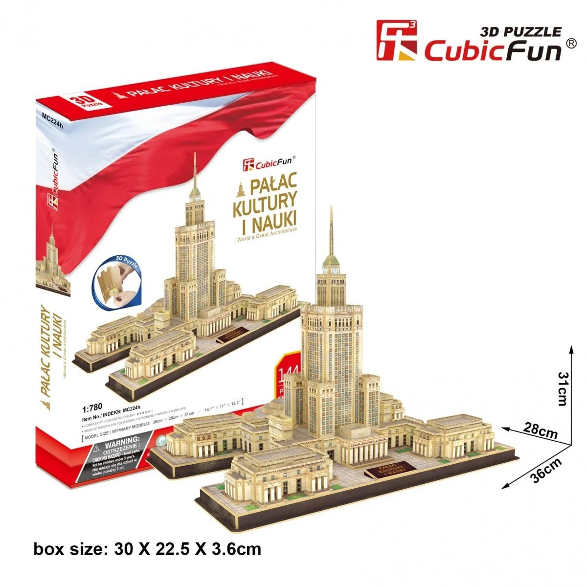 3D dėlionė Cubicfun Kultūros ir mokslo rūmai 144 dalių