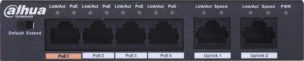 Šakotuvas SWITCH POE PFS3006-4ET-60-V2 4 PRIEVADŲ DAHUA