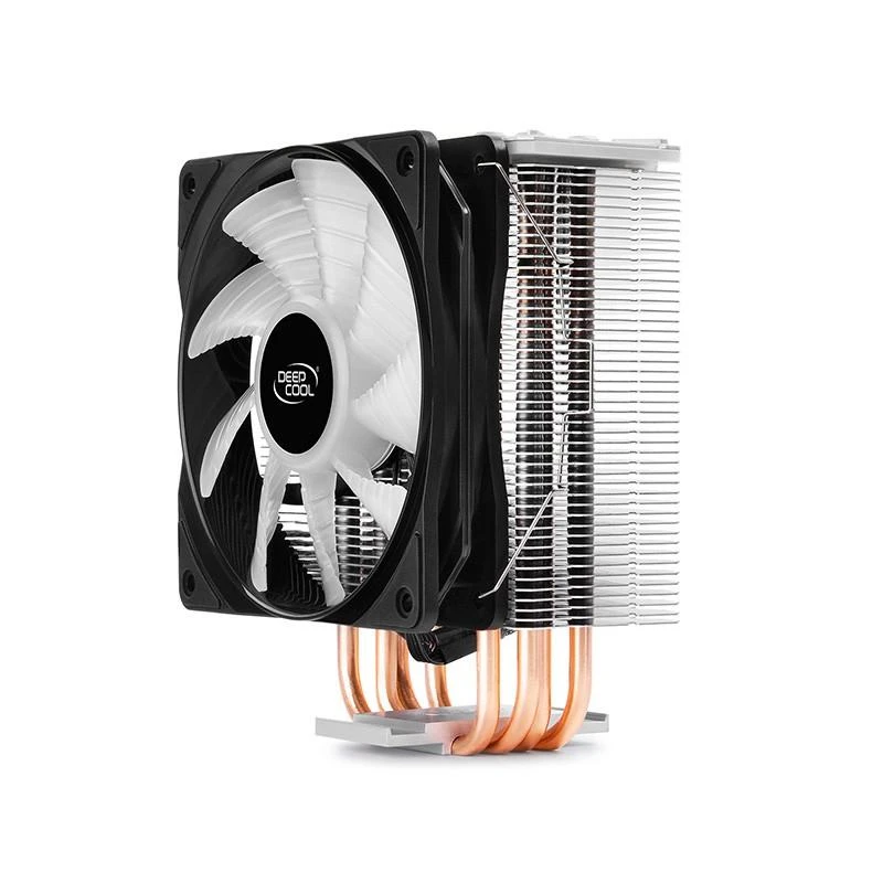 „Deepcool Gammaxx GT“ aušintuvas, 0,5 mm storio pelekai ir 4 šilumos vamzdžiai, 120 mm RGB ventiliatorius, „Intel /115x/1366/20XX“ ir „AMD AM x/FM x“ universalus, „Oro vėsintuvas“, „Intel 150W“, „AMD 140 W“