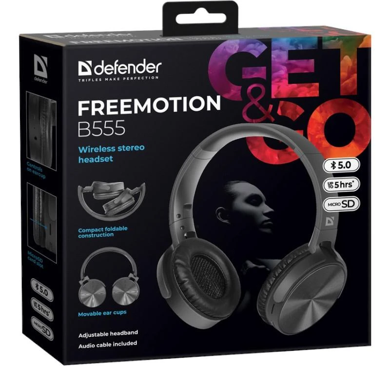 Ausinės DEFENDER BLUETOOTH FREEMOTION B555 Juodas