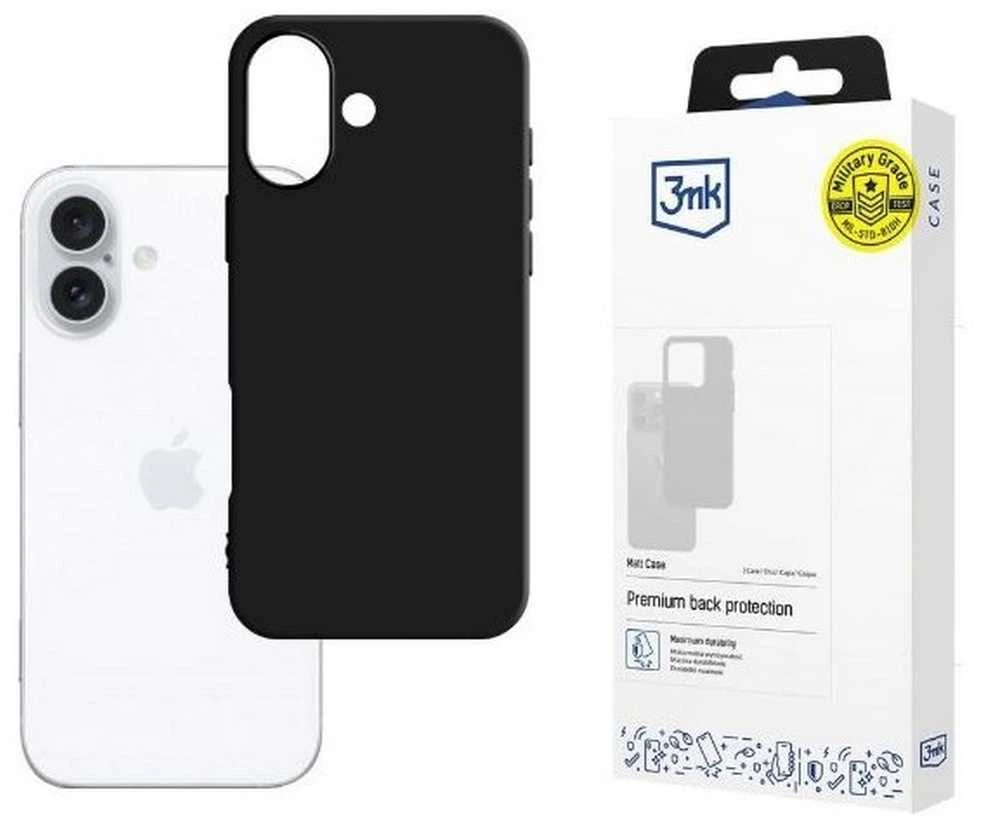 3MK Matt dėklas Apple iPhone 16 6.1″ juodos spalvos