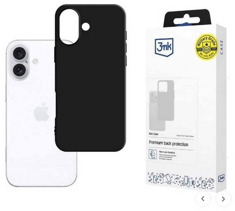 3MK Matt Dėklas Apple iPhone 16 Plus 6.7″ juodos spalvos