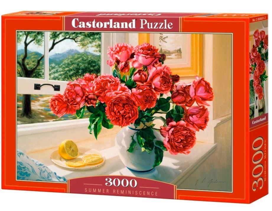 Dėlionė Castor Puzzle 3000 dalys Piwonie kwiaty Summer Reminisce