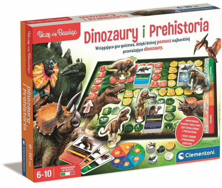 Gra Stalo žaidimo viktorina Dinozaurai ir priešistorė Ledynmetis Aš mokausi žaisdamas lenkų kalbą Clementoni 50804