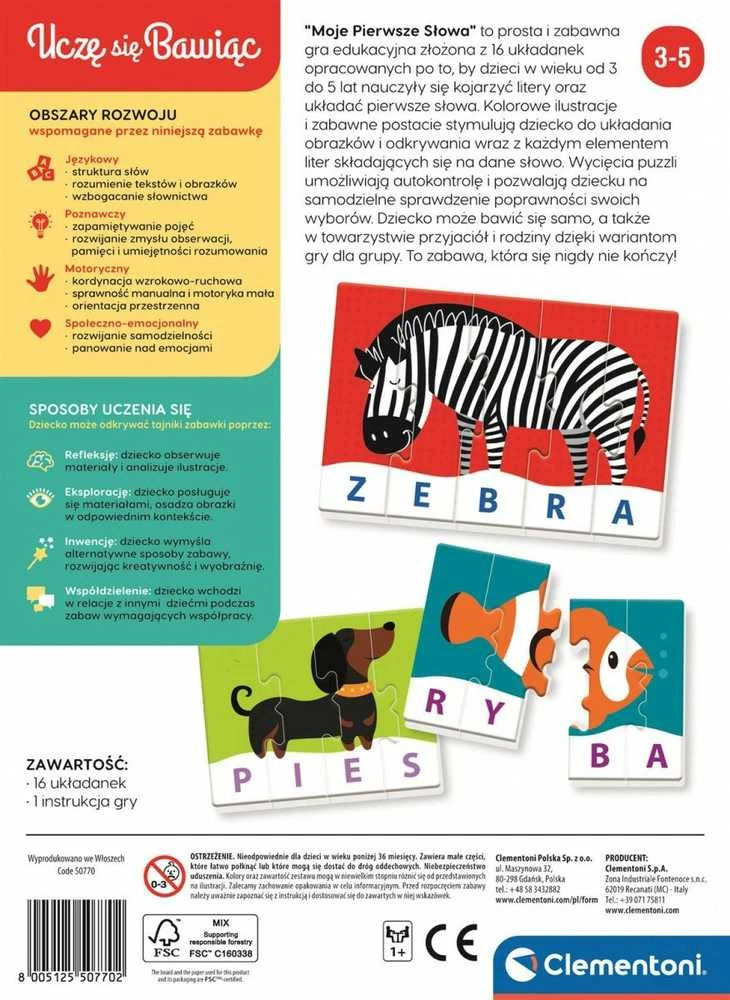 Edukacinis žaidimasMano pirmieji žodžiai, lenkų kalbos Clementoni 50770