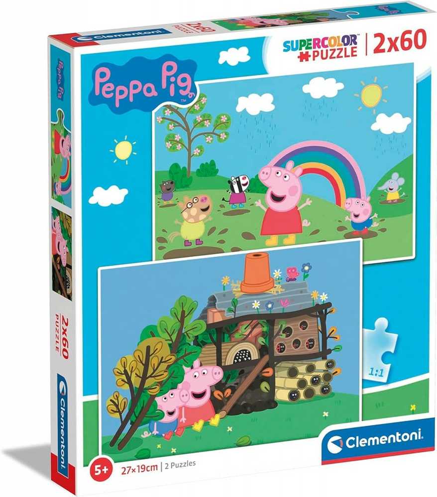 Clementoni Dėlionė 2x60 vnt. - Frame Me Up – Peppa pig