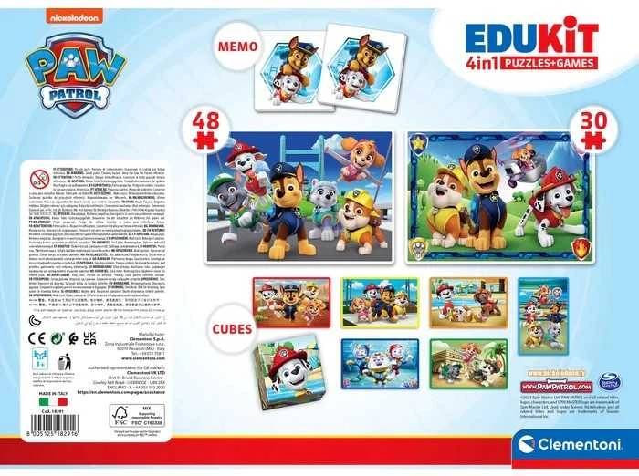 Clementoni Dėlionė Paw Patrol Edukit 4in1