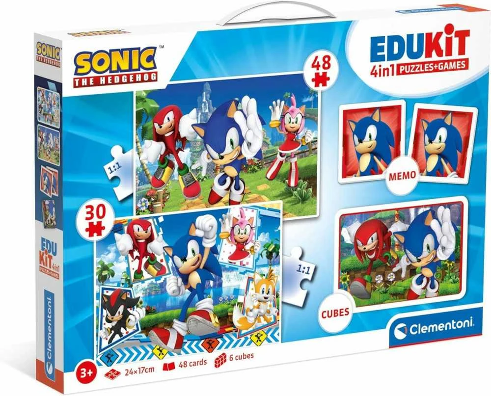 „Sonic the Hedgehog“ personažų 4 viename žaidimų kolekcija „Clementoni“
