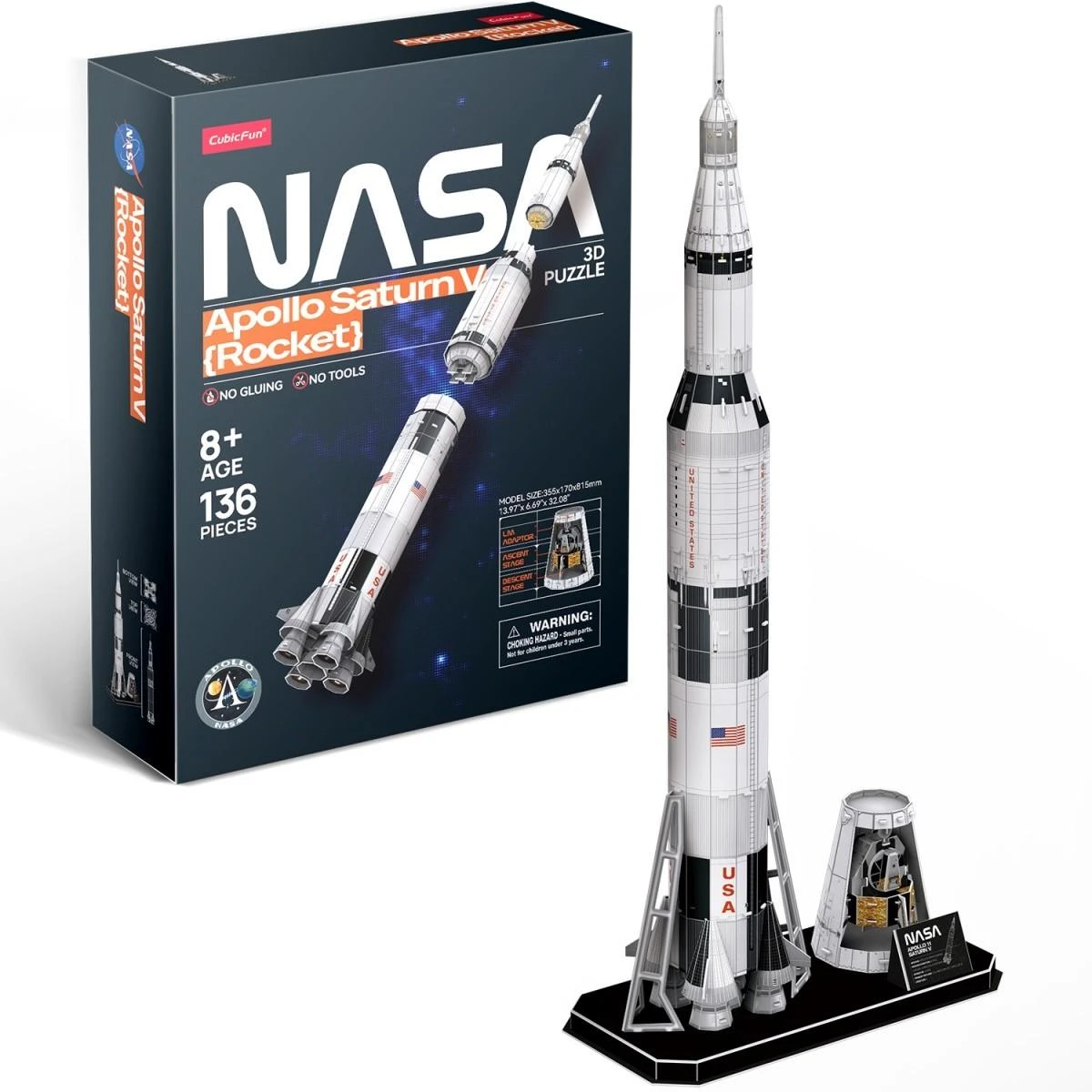 CUBIC FUN CUBICFUN 3D dėlionė „NASA raketa Apollo Saturn V“