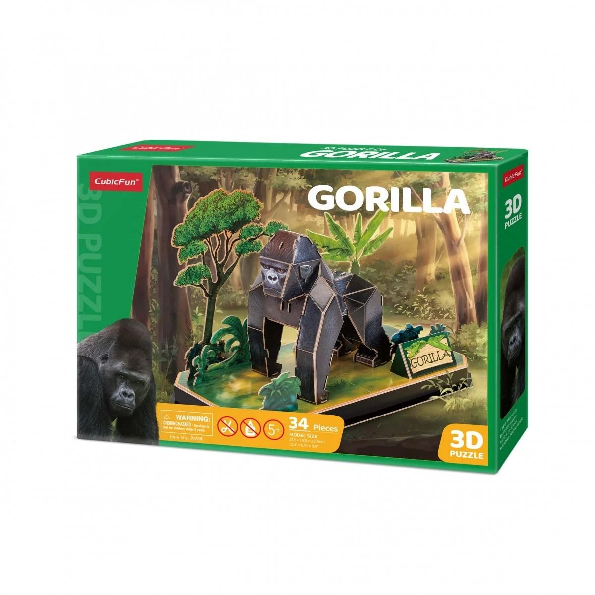 Dėlionė CubicFun Dante Cubic Fun 3D galvosūkis Gyvūnai Gorilla 08592