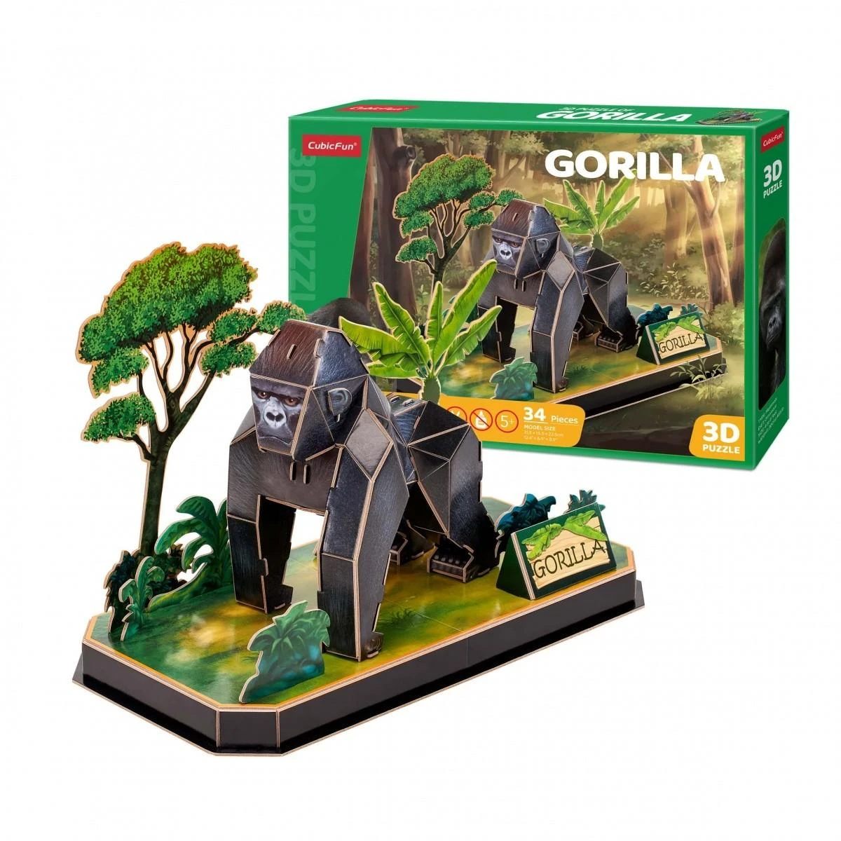 Dėlionė CubicFun Dante Cubic Fun 3D galvosūkis Gyvūnai Gorilla 08592