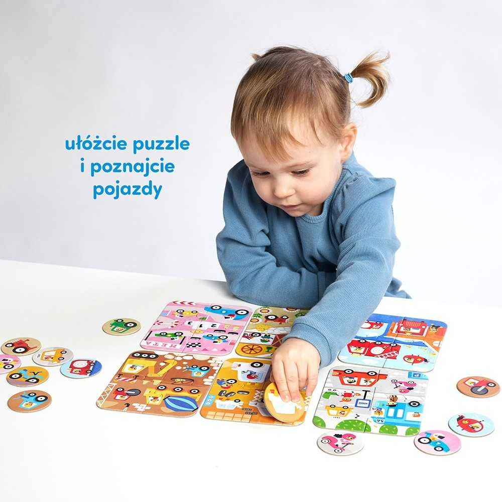Dėlionė CzuCzu Puzzle Vehicles mažos ir didelės 2+ 93785