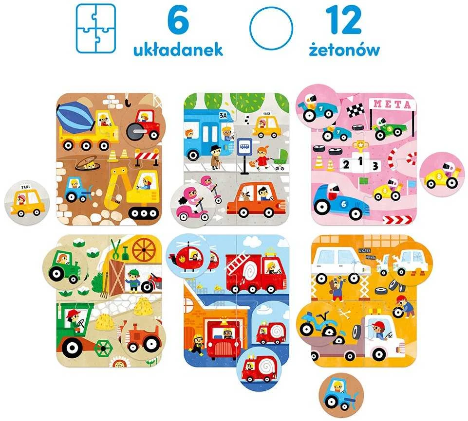 Dėlionė CzuCzu Puzzle Vehicles mažos ir didelės 2+ 93785
