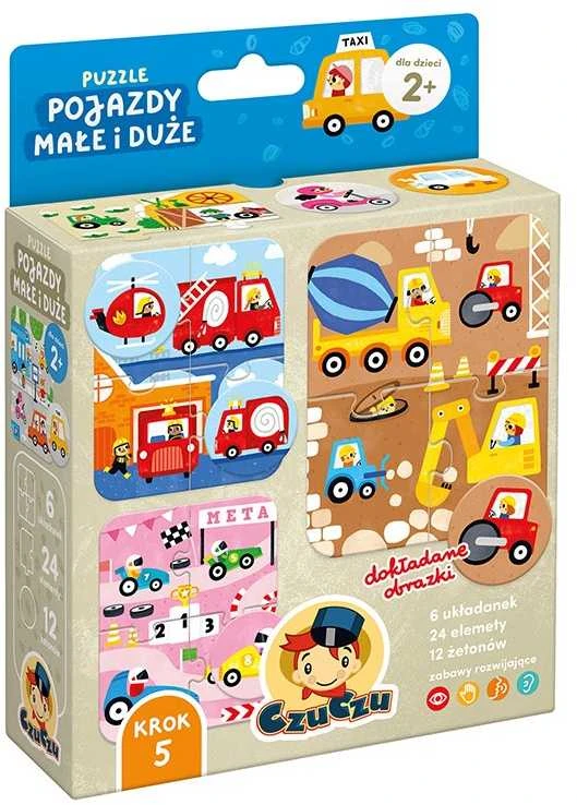 Dėlionė CzuCzu Puzzle Vehicles mažos ir didelės 2+ 93785