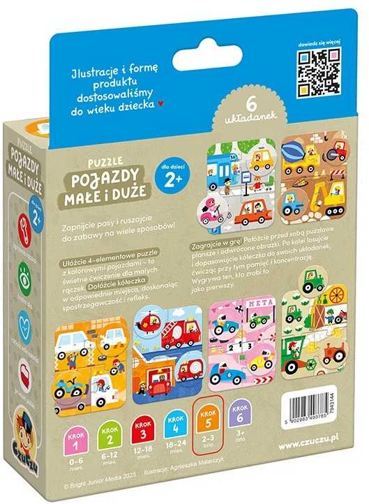 Dėlionė CzuCzu Puzzle Vehicles mažos ir didelės 2+ 93785