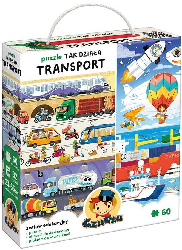 CzuCzu Dėlionė Transporto Priemonių Veikimo Principai 60 dalių + edukacinis plakatas