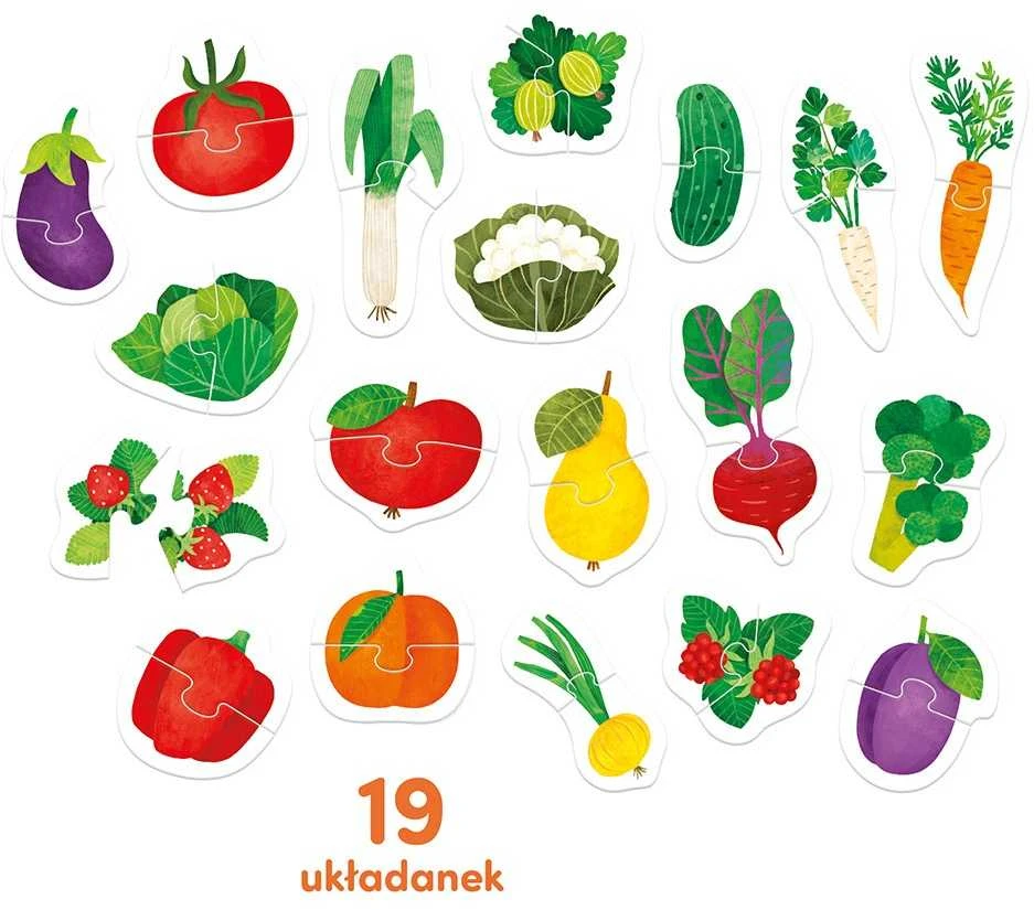 Dėlionė CzuCzu Puzzle for pairs Fruits ir daržovės step 4 19 puzzles 18m+ ZA5546