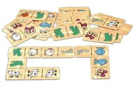 ABINO Paveikslėlių domino Mediniai gyvūnai AB 72243