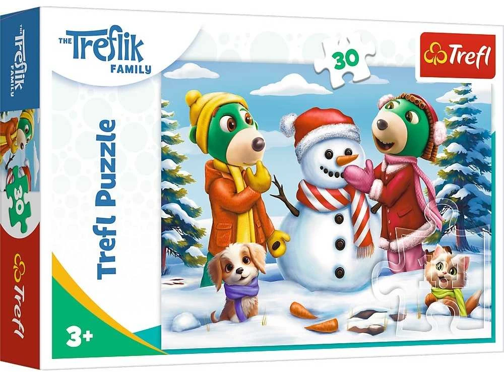 Trefl dėlionė 30 vnt. - Treflikų žiemos pramogos