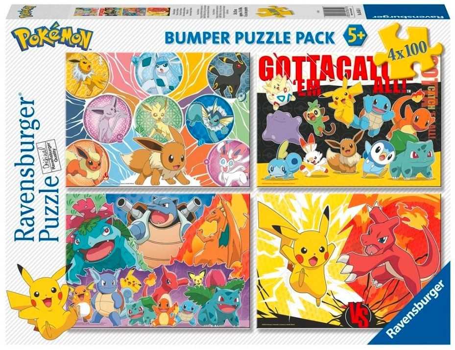 Ravensburger Dėlionė 4x100 vnt. - Pokemonai aprašymas - Prekės nuotrauka
