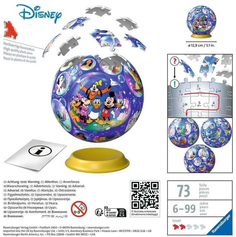 Ravensburger 3D Dėlionė 72 vnt. - Disney kamuolys