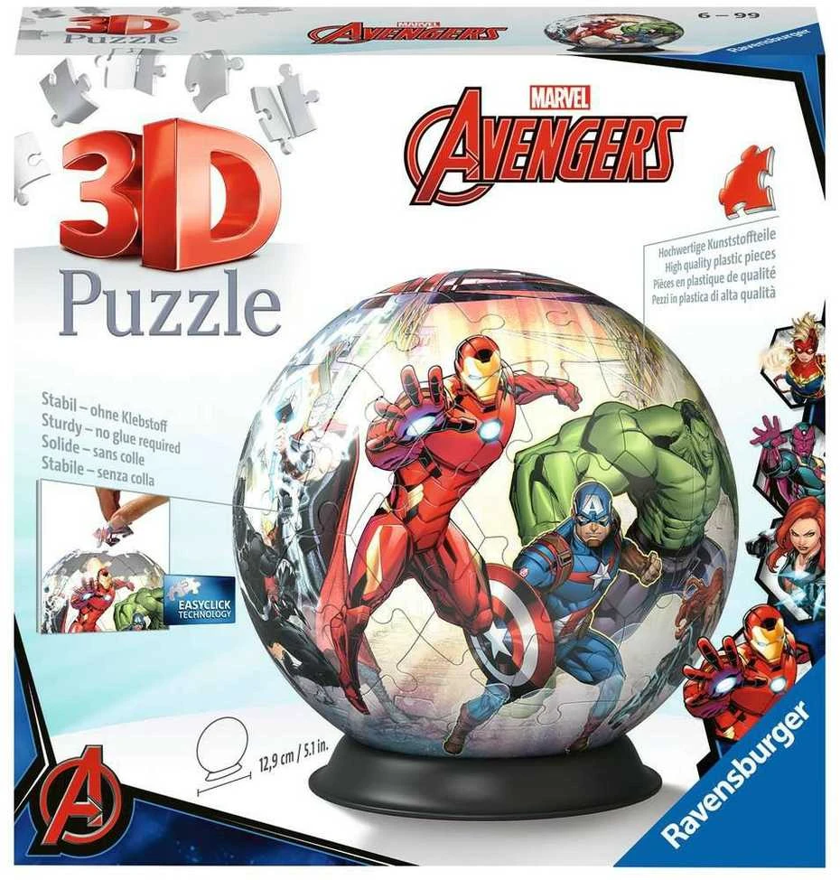 Ravensburger 3D Dėlionė 73 vnt. - Marvel kamuolys - Keršytojai