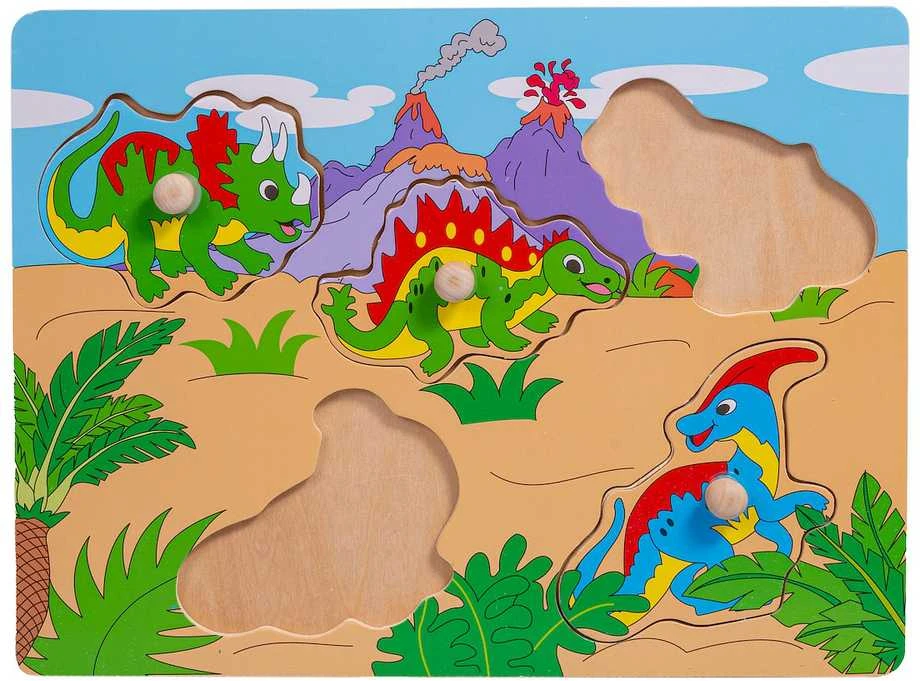 SMILY PLAY SPW83597 Dinozaurai medinės dėlionės