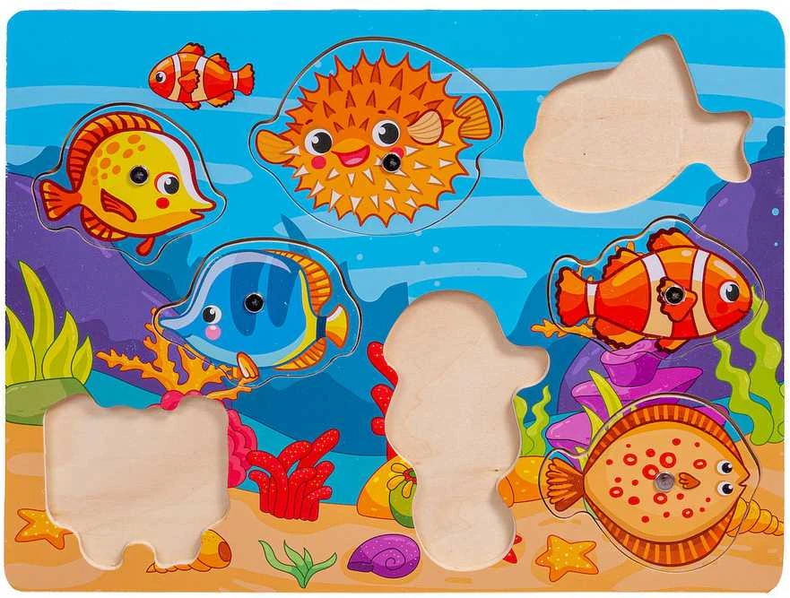 Dėlionė SMILY PLAY SPW83609 Medinis žaislas Žuvis