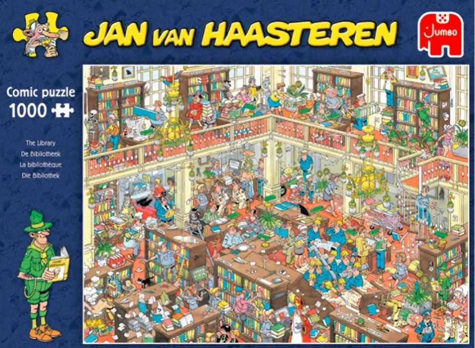 Dėlionė Jumbo Spiele Jumbo Jan Van Haasteren Die Bibliothek 1000 Teile Puzzle (19092)