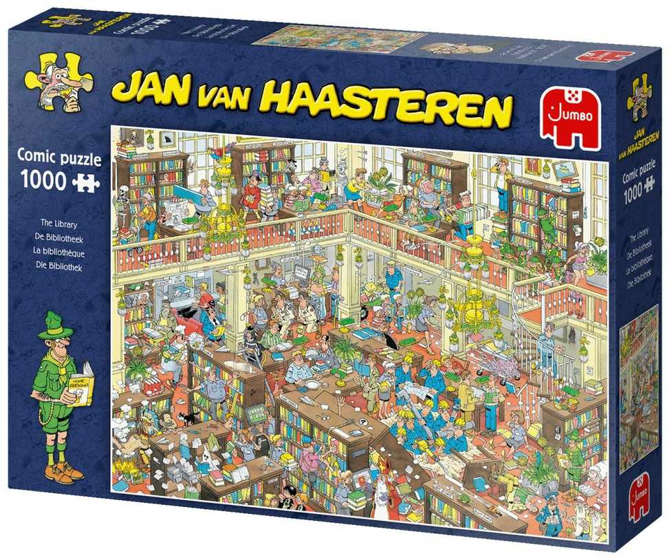 Dėlionė Jumbo Spiele Jumbo Jan Van Haasteren Die Bibliothek 1000 Teile Puzzle (19092)