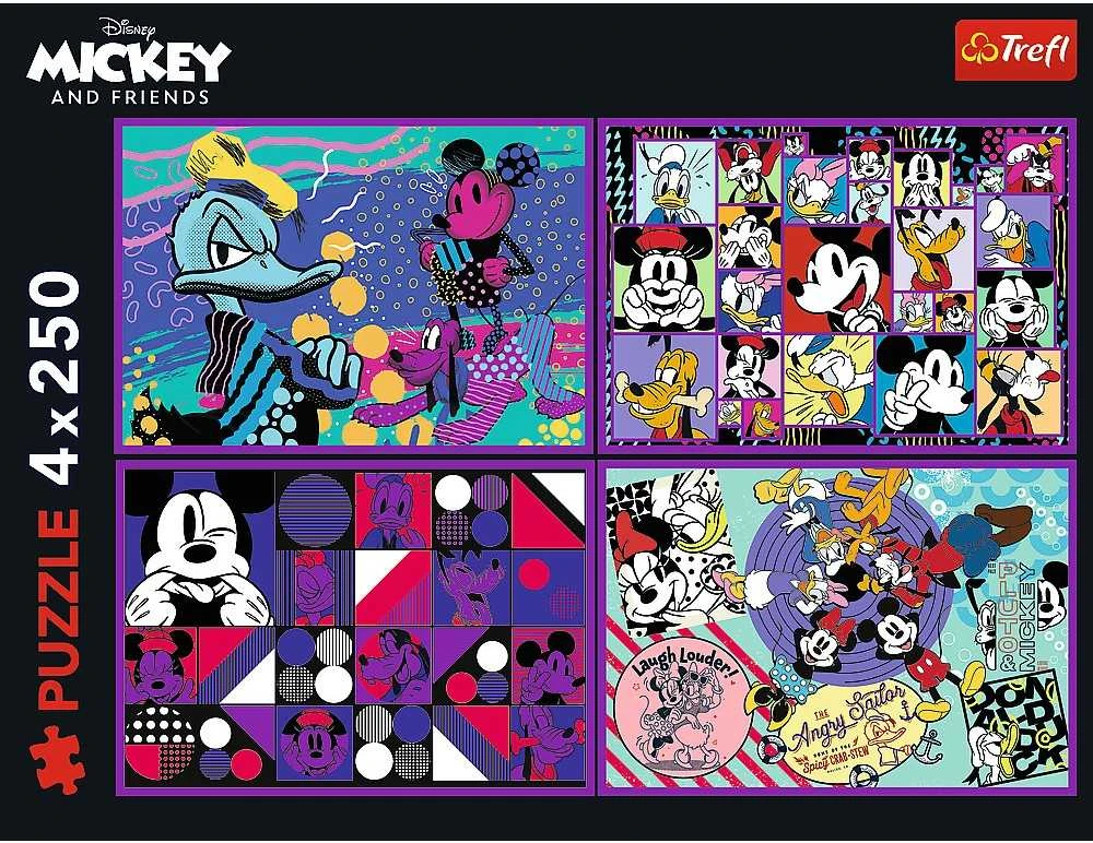 Trefl Dėlionė 4x250 vnt. - Disney Peliukas Mikis