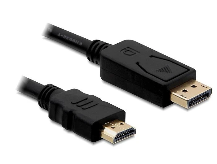 DisplayPort į HDMI laidas, matomos jungtys