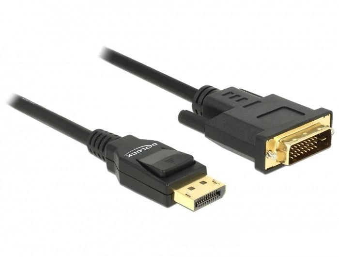DisplayPort į DVI jungiamasis kabelis su auksinėmis jungtimis