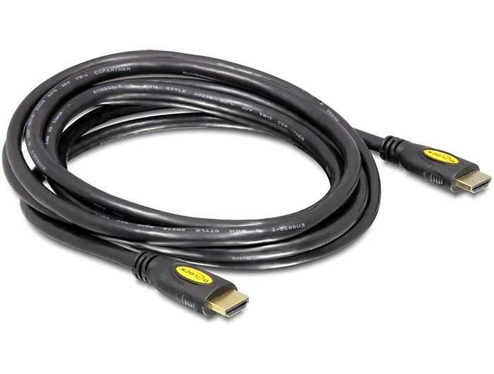 Delock HDMI kabelis su geltonu logotipu
