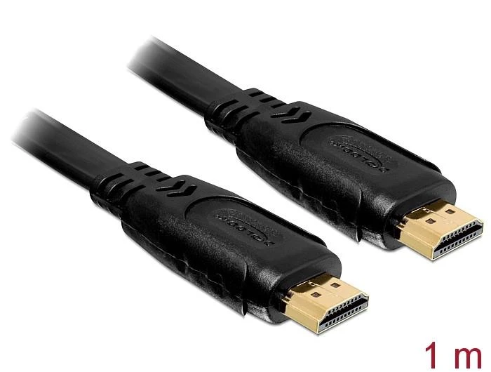 Plokščias Delock HDMI laidas su paauksuotomis jungtimis