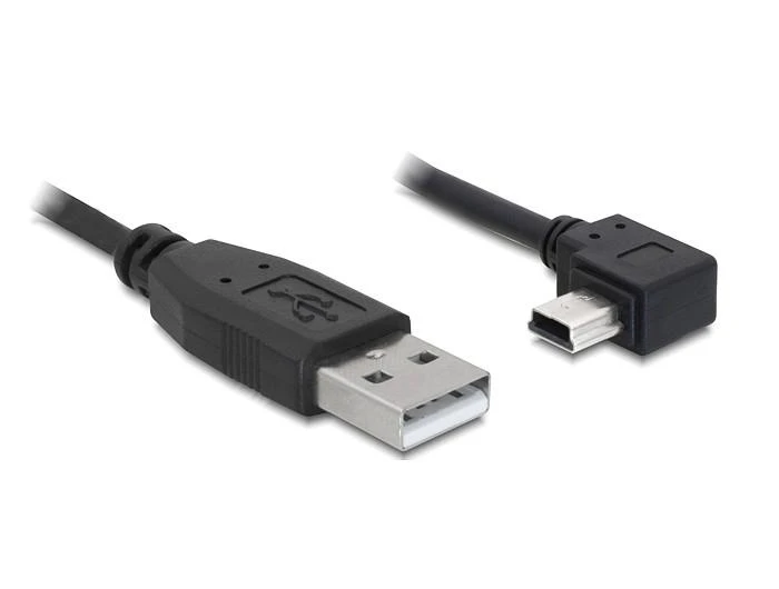 DELOCK kabelis USB 2.0-A kištukas > USB mini-B 5 kontaktų vyriškas kampinis 0,5 m