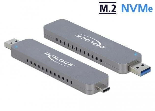 Delock NVMe SSD korpusai su USB-A ir USB-C jungtimis