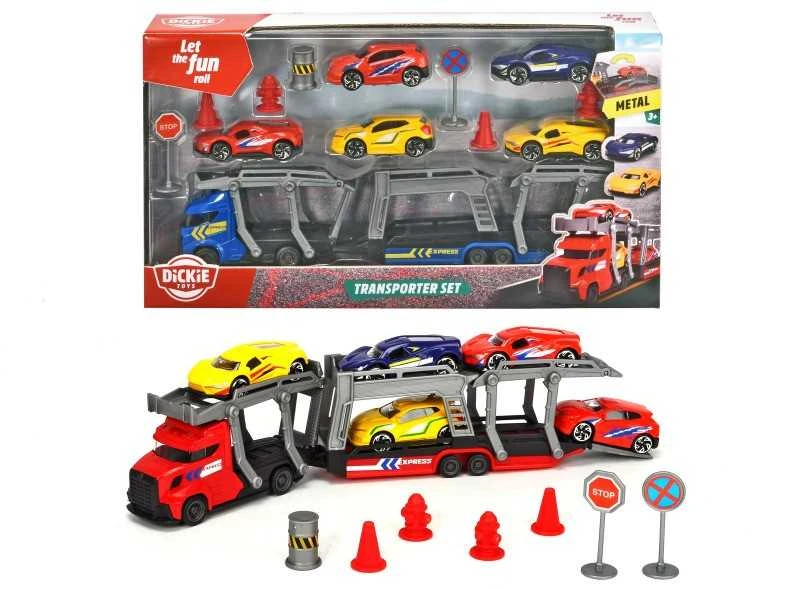 „Dickie City“ komplektas su vilkiku ir automobiliais bei aksesuarais