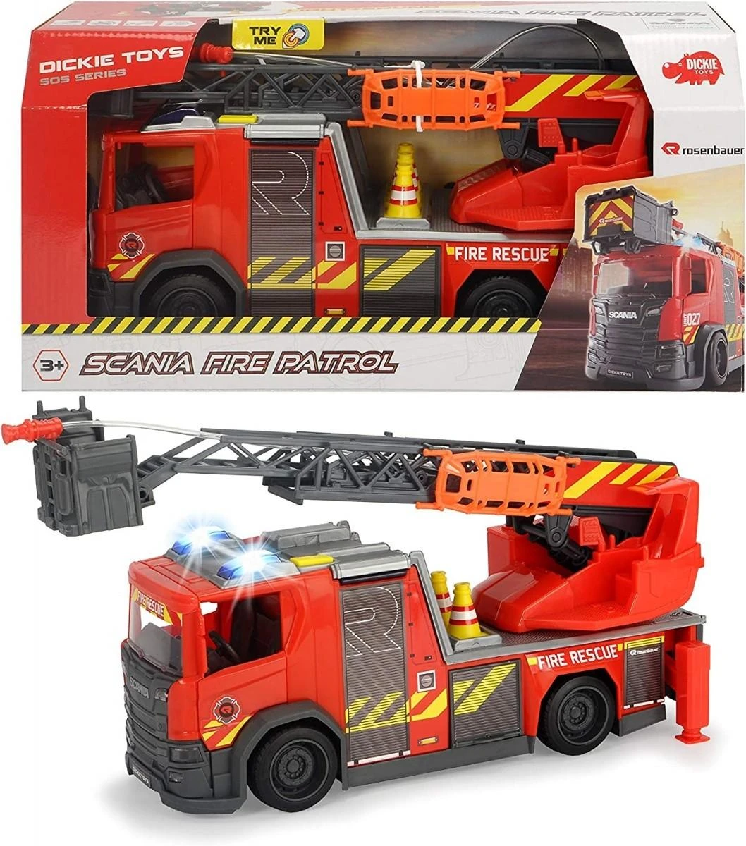 Dickie SOS Scania Gaisrinis automobilis raudonas