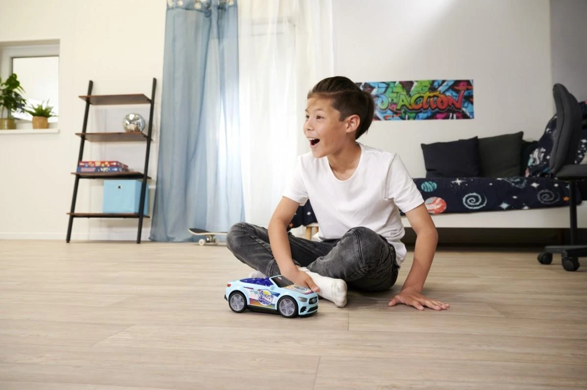 Dickie Automobilis Muzikinis besisukantis interaktyvusis Mercedes-Benz mėlynasis kabrioletas su šviesa ir garsu