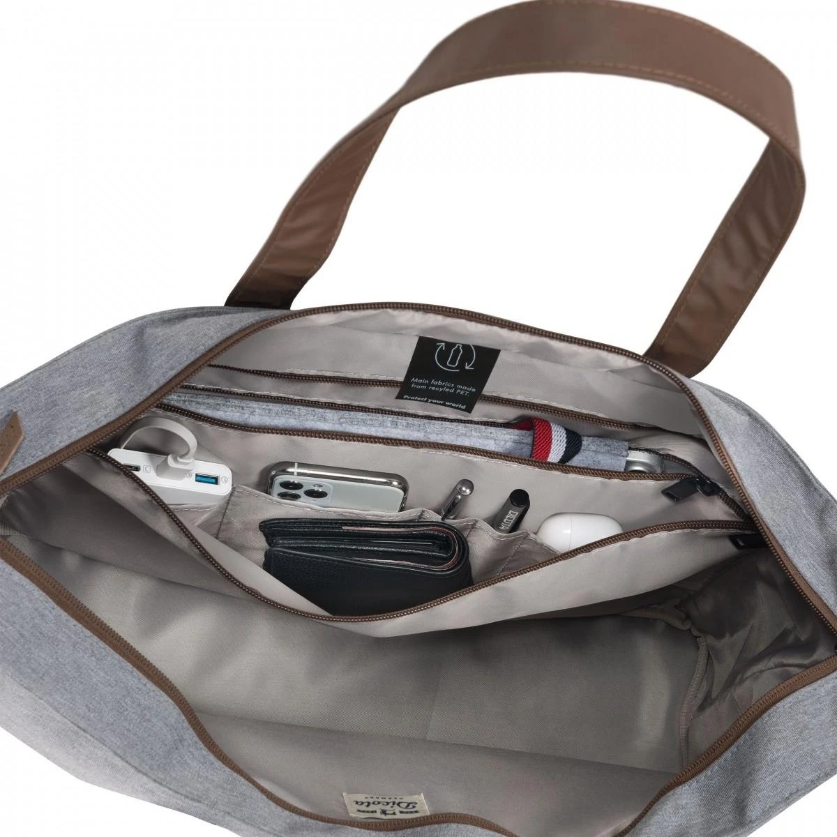 Dicota Nešiojamojo kompiuterio krepšys 13–14,1 colio Shopper Eco Motion šviesiai pilkas