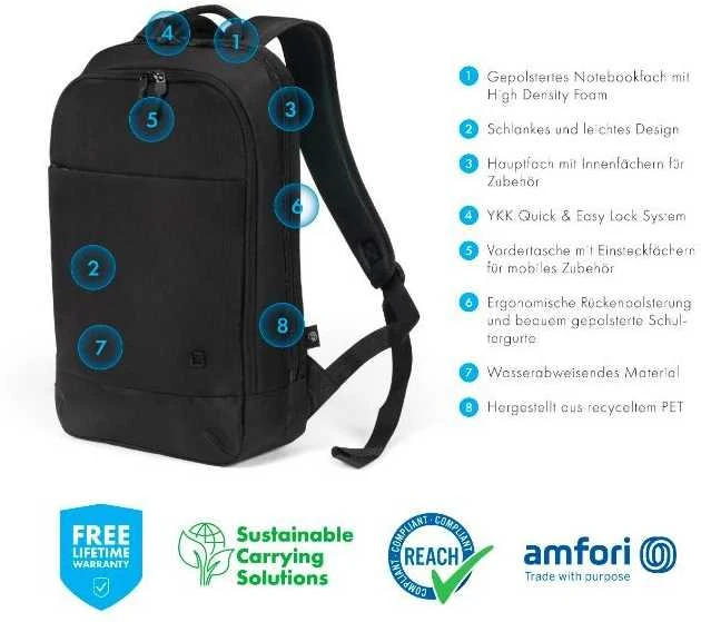 DICOTA Eco kuprinė Slim MOTION 13-14.1i