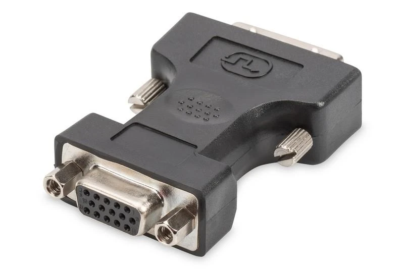 Assmann Electronic ASSMANN DVI-I į VGA adapteris juodas DVI-I 24+5 M VGA HD15 F lizdinė plokštelė