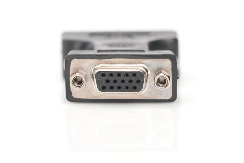Assmann Electronic ASSMANN DVI-I į VGA adapteris juodas DVI-I 24+5 M VGA HD15 F lizdinė plokštelė