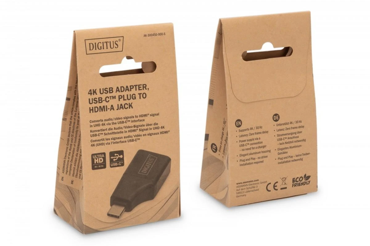 Digitus USB-C į HDMI adapterio pakuotės
