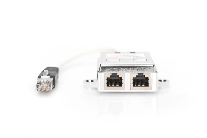 Assmann Electronic Assmann elektroninis ASSMANN T adapteris RJ45 CAT5e 19cm 1xRJ45 M iki 2xRJ45 F masinis