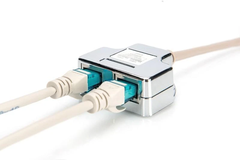 Assmann Electronic Assmann elektroninis ASSMANN T adapteris RJ45 CAT5e 19cm 1xRJ45 M iki 2xRJ45 F masinis