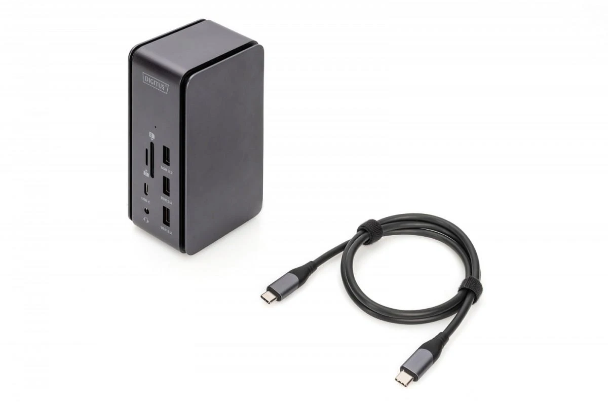 Digitus USB 4.0 Docking Station 14 in 1 2x Video 8K/30Hz, 3x USB 10GHz DA-70897 Dock Ethernet LAN (RJ-45) jungtys 1 DisplayPorts kiekis 1 USB 2.0 jungtys kiekis 3 HDMI jungtys kiekis 1 Ethernet LAN Garantija 24 mėn.