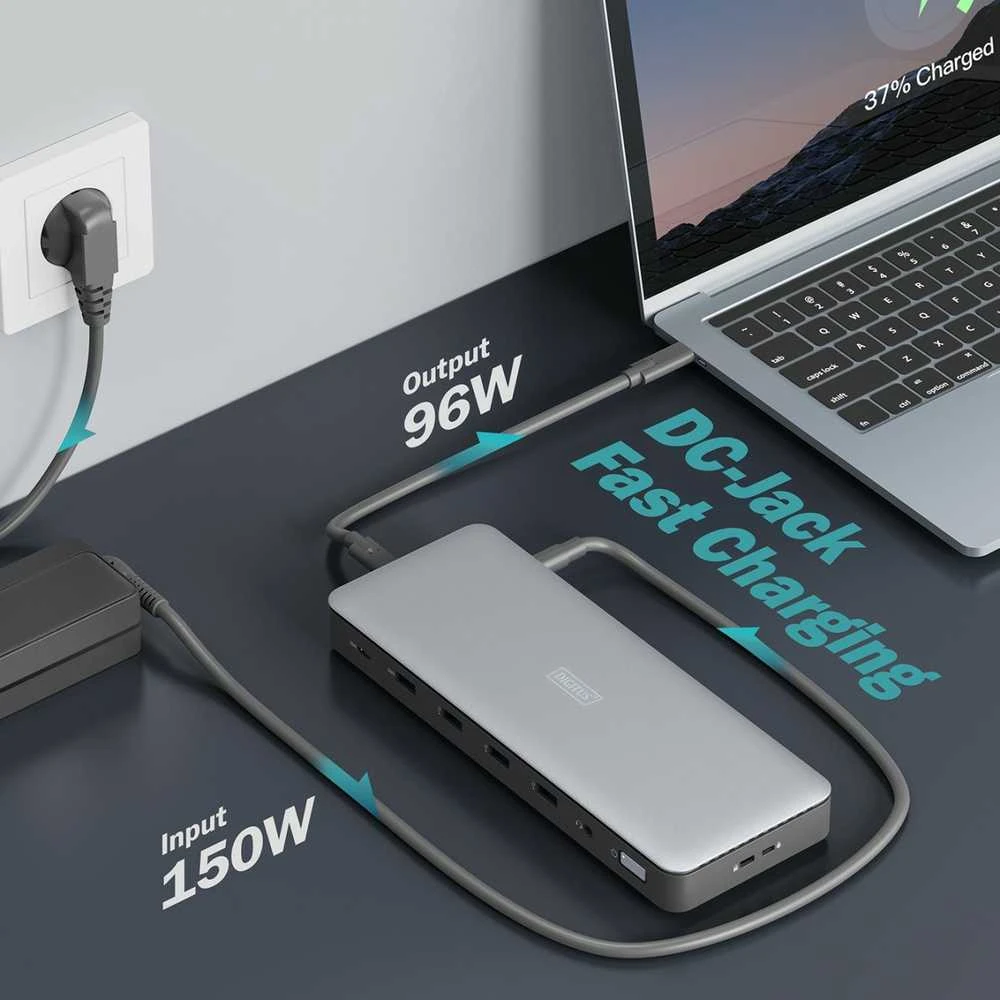 Digitus USB-C doko krovimo principo schema