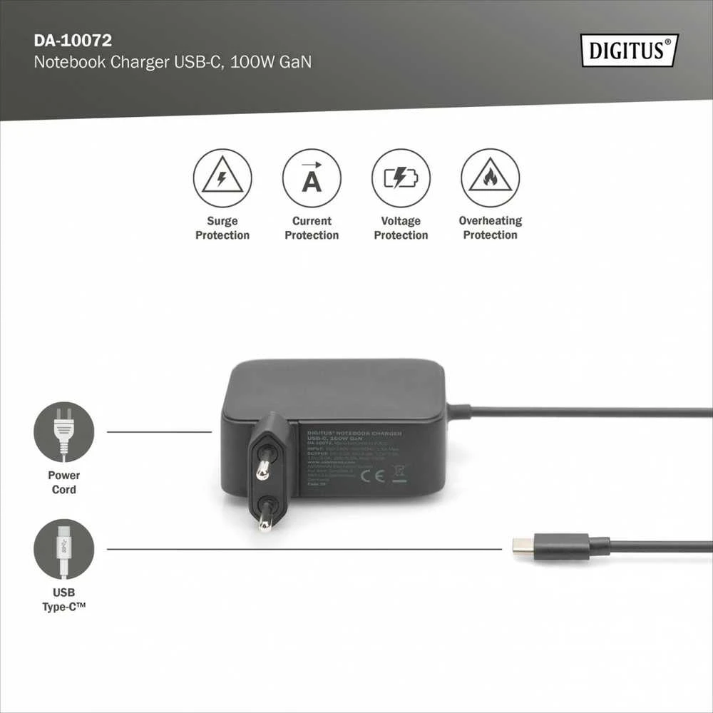 Digitus | Notebook Charger USB-C, 100W | DA-10072